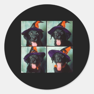 Black Lab Halloween Runder Aufkleber