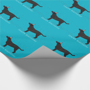 Black Lab Happy Birthday Design Geschenkpapier