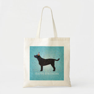 Black Lab Happy Birthday Design Tragetasche