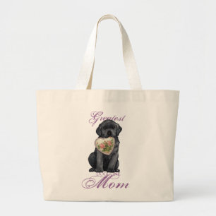 Black Lab Heart Mom Jumbo Stoffbeutel