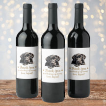 Black Lab Hund I do to Wedding Wine Label