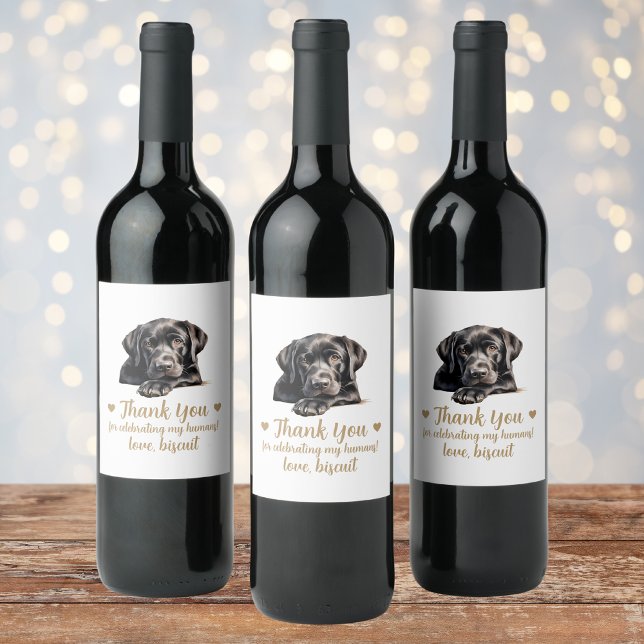 Black Lab Hund I do to Wedding Wine Label Weinetikett (Von Creator hochgeladen)