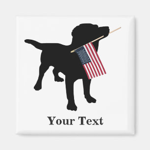 Black Lab Hund mit amerikanischer Flagge, 4. Juli Magnet