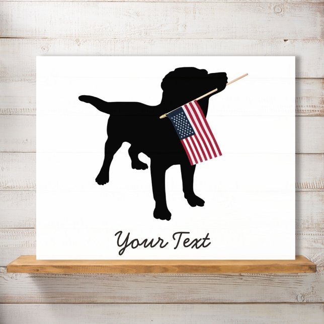 Black Lab Hund mit amerikanischer Flagge, 4. Juli Poster (Von Creator hochgeladen)