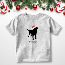 Black Lab Hund mit Weihnachts-Weihnachtsmannmütze Kleinkind T-shirt