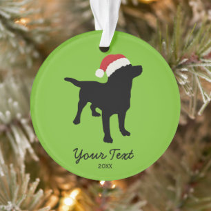 Black Lab Hund mit Weihnachts-Weihnachtsmannmütze Ornament