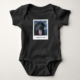Black Lab Hund Personalisiertes Foto und Text für  Baby Strampler