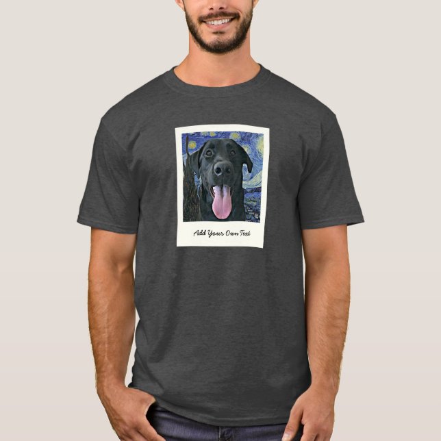 Black Lab Hund Personalisiertes Foto und Text für  T-Shirt (Vorderseite)