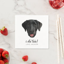 Black Lab Hund Wedg Party Custom Cocktail Napkin