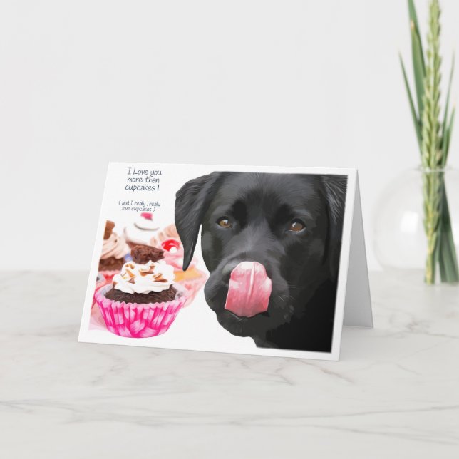 Black Lab I Liebe You Card - Hund I Liebe You Karte (Vorderseite)