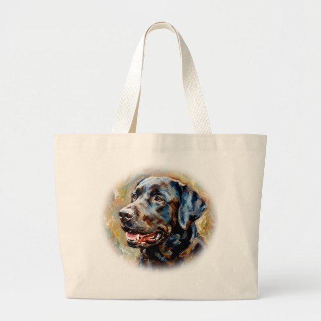Black Lab Impressionist Art-Tasche Jumbo Stoffbeutel (Vorne)