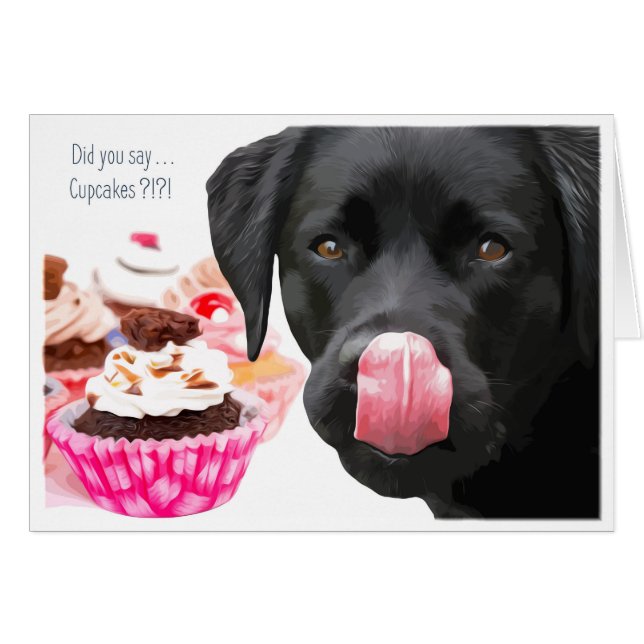 Black Lab Jeden Anlaß Card - Cupcake Cards (Vorderseite (Horizontal))