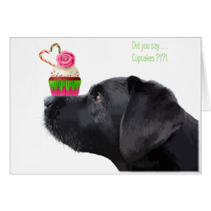 Black Lab Jeden Anlaß Card - Cupcake Cards