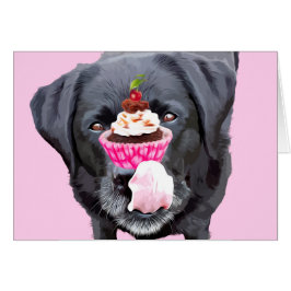 Black Lab Jeden Anlaß Card - Cupcake Cards - Hund