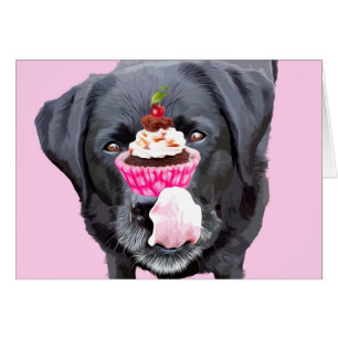 Black Lab Jeden Anlaß Card - Cupcake Cards - Hund