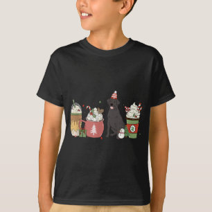 Black Lab Kaffee Laterne Winter Weihnachten Hund M T-Shirt