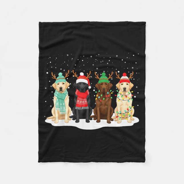 Black Lab Labrador Dog Christmas Crew Matching Fam Fleecedecke (Vorderseite)