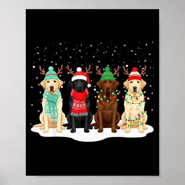 Black Lab Labrador Dog Christmas Crew Matching Fam Poster (Vorne)