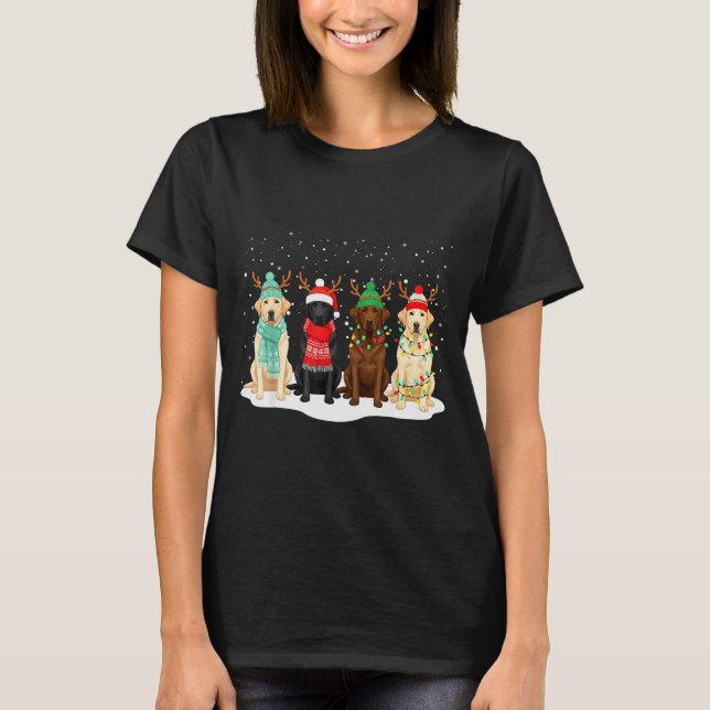 Black Lab Labrador Dog Christmas Crew Matching Fam T-Shirt (Vorderseite)