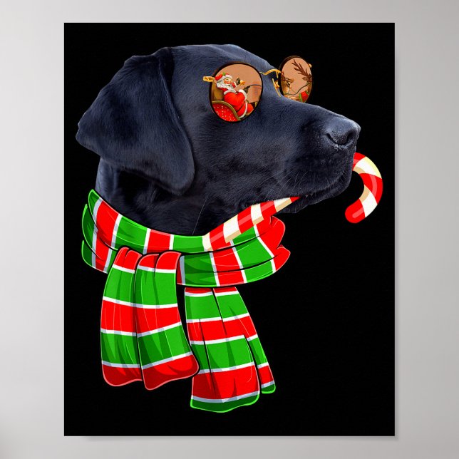 Black Lab Labrador Dog Owners Christmas Xmas Holid Poster (Vorne)