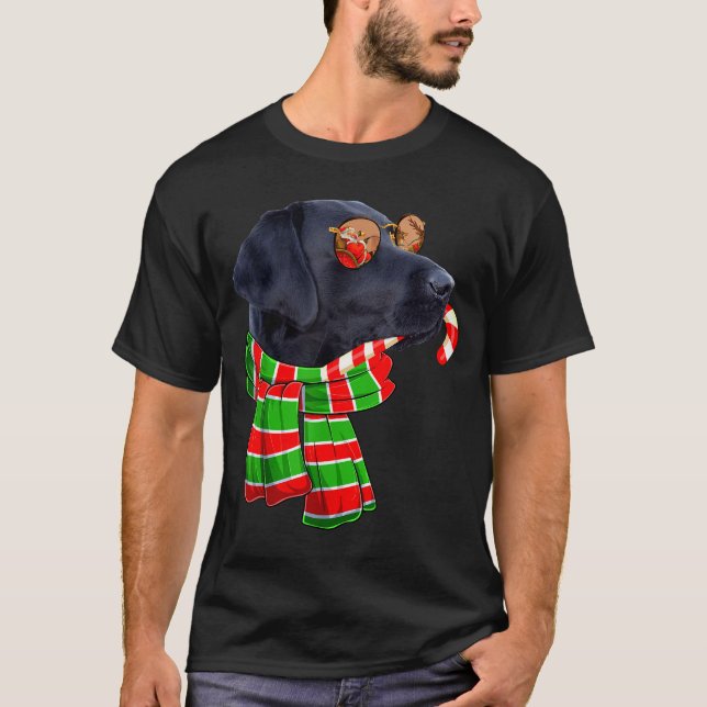 Black Lab Labrador Dog Owners Christmas Xmas Holid T-Shirt (Vorderseite)