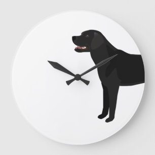 Black Lab - Labrador Retriever Breed Silhouette Große Wanduhr