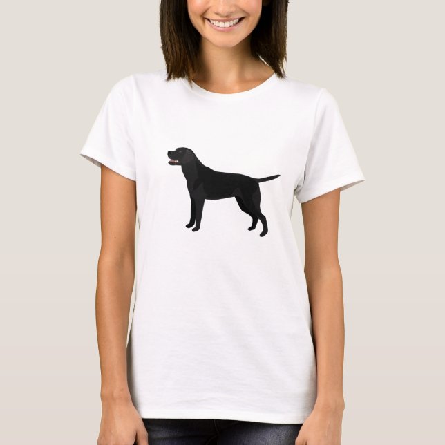 Black Lab - Labrador Retriever Rasse Silhouette T-Shirt (Vorderseite)