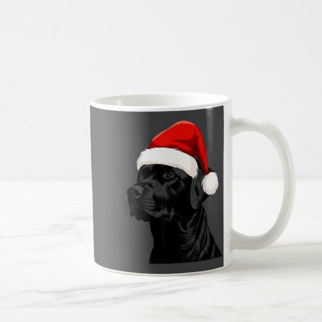 Black Lab Labrador Santa Hat Christmas Holiday Pet Kaffeetasse (Rechts)