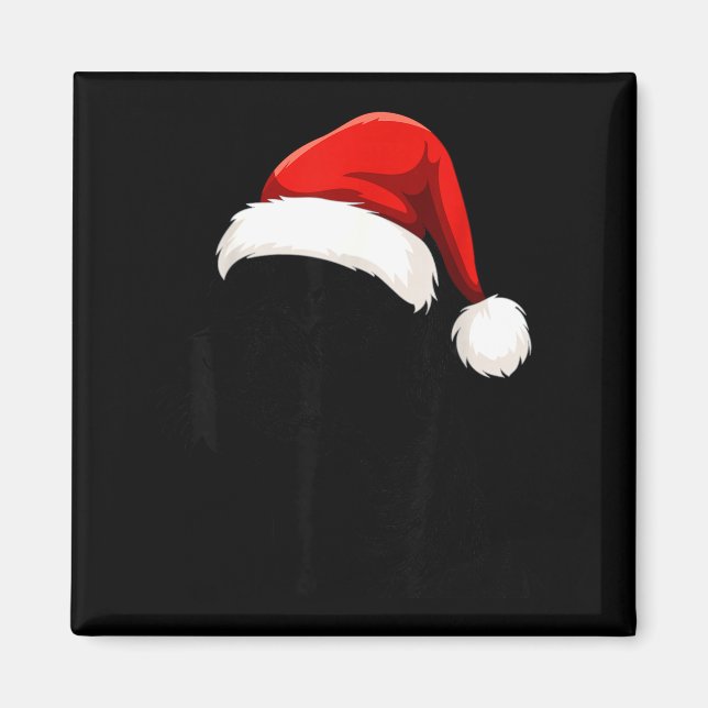 Black Lab Labrador Santa Hat Christmas Holiday Pet Magnet (Vorne)