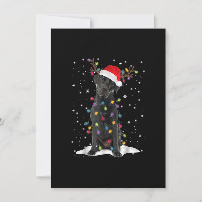 Black Lab Labrador Weihnachtsbaum Light Pajama Dog Einladung (Vorderseite)