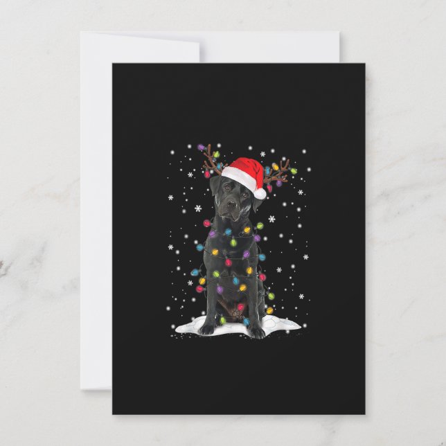 Black Lab Labrador Weihnachtsbaum Light Pajama Dog Einladung (Vorderseite)