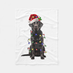 Black Lab Labrador Weihnachtsbaum Light Pajama Dog Fleecedecke