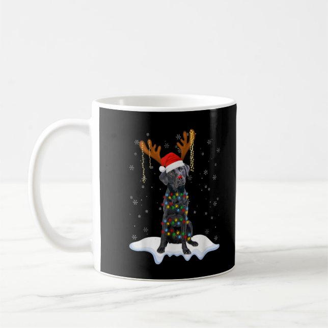 Black Lab Labrador Weihnachtsbaum Light Pajama Dog Kaffeetasse (Links)