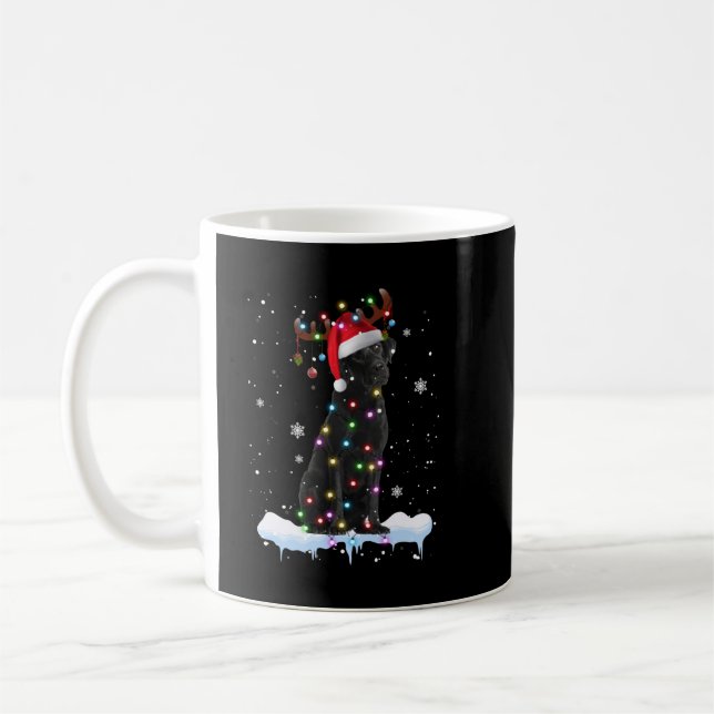 Black Lab Labrador Weihnachtsbaum Light Pajama Dog Kaffeetasse (Links)