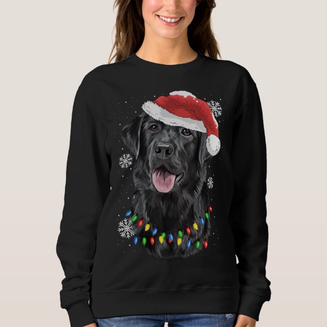 Black Lab Labrador Weihnachtsbaum Light Pajama Dog Sweatshirt (Vorderseite)