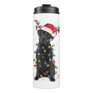 Black Lab Labrador Weihnachtsbaum Light Pajama Dog Thermosbecher