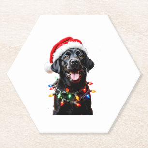 Black Lab Labrador Weihnachtsbaum Light Pajama Dog Untersetzer