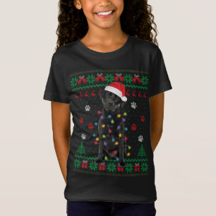 Black Lab Labrador WeihnachtsLICHT Santa Hunde Lie T-Shirt