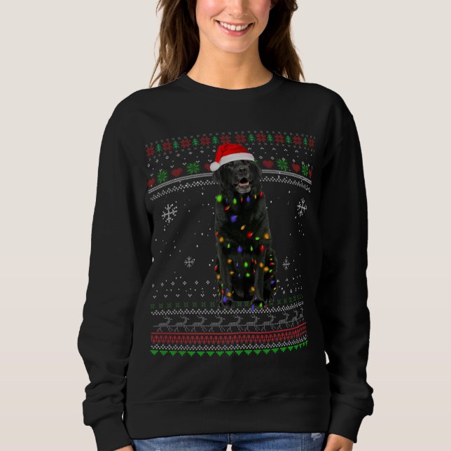 Black Lab Lights Funny Christmas Pajama Geschenk X Sweatshirt (Vorderseite)