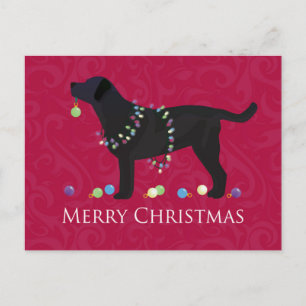 Black Lab Merry Christmas Design Feiertagspostkarte