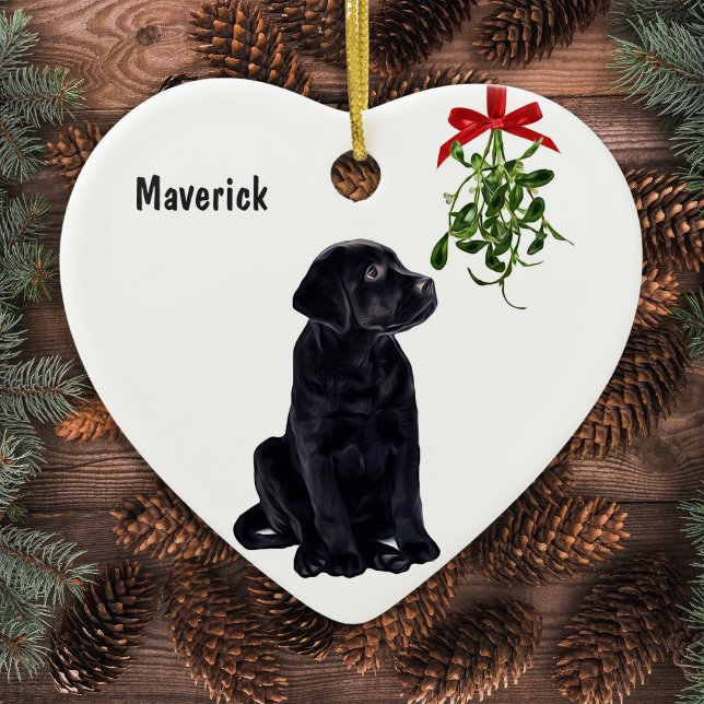 Black Lab Mistletoe Weihnachtsschmuck (Von Creator hochgeladen)