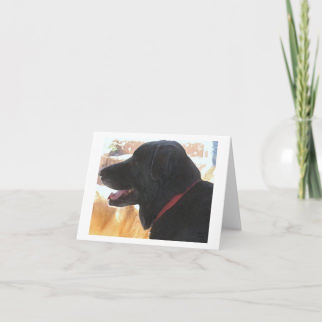 Black Lab Portrait - Ranch Dog Lover - Leere Karte (Vorderseite)