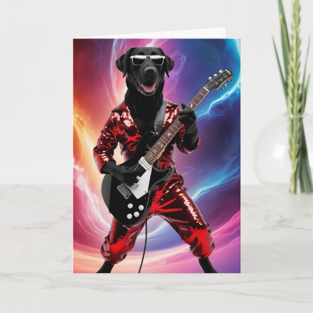 Black Lab Rock Star Card Karte (Vorderseite)