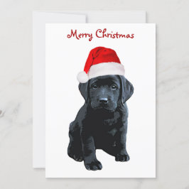 Black Lab Santa - Frohe Weihnachten - Santa Dog Einladung