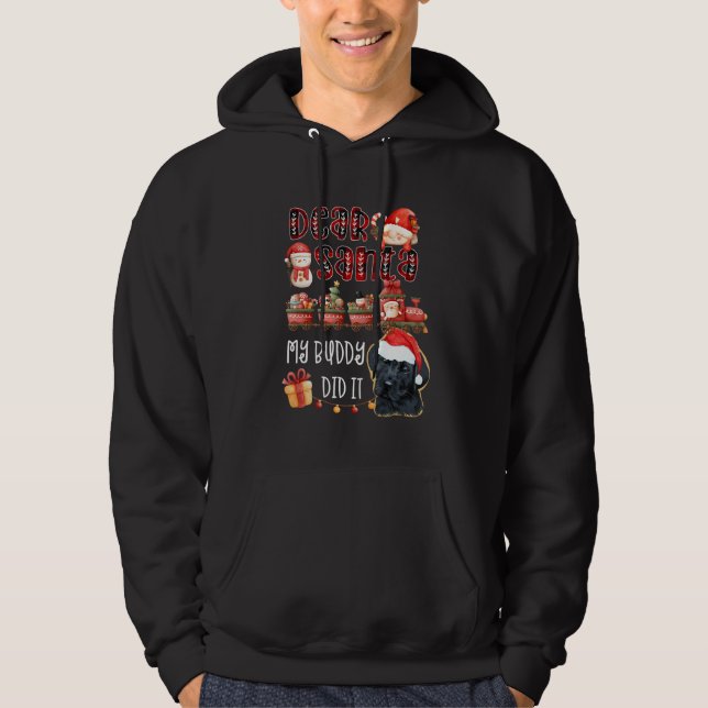 Black Lab Sehr geehrter Santa My Buddy hat es lust Hoodie (Vorderseite)