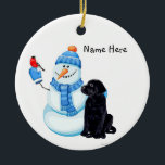 Black Lab Snowman Weihnachtsschmuck<br><div class="desc">Black Lab Snowman Weihnachtsschmuck - Personalisierte Ornamente</div>