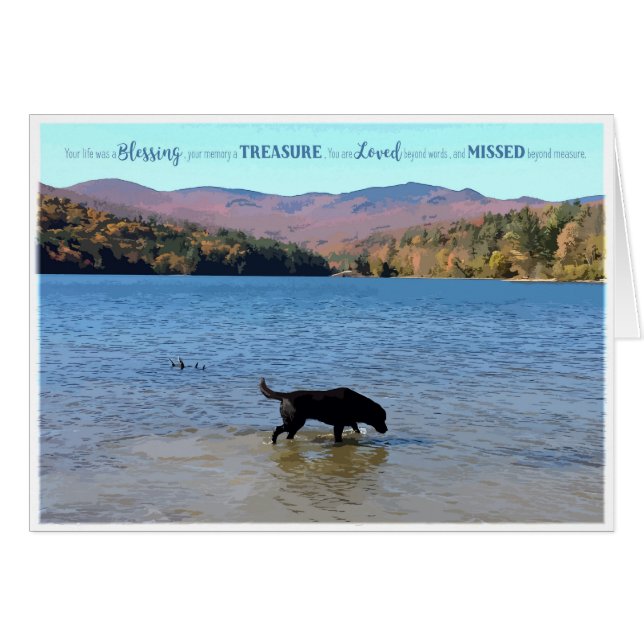 Black Lab Sympathy Card - Hund Beileid - Heimtierv (Vorderseite (Horizontal))