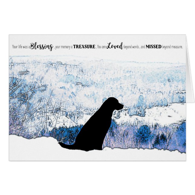 Black Lab Sympathy Card - Hund Beileid - Heimtierv (Vorderseite (Horizontal))