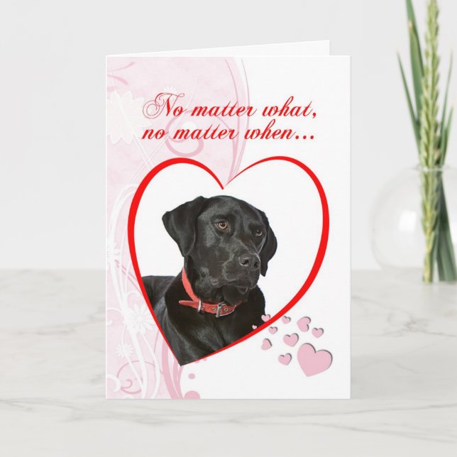 Black Lab Valentine Feiertagskarte (Vorderseite)