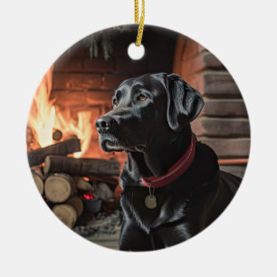 Black Lab Weihnachten Keramik Ornament